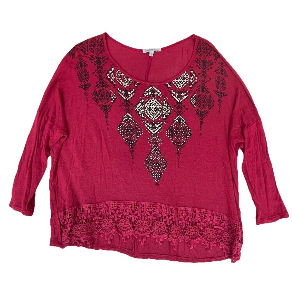 Vintage Charlotte Russe Shirt Womens Size‎ Large Red Gothic Whimsigoth Romantic